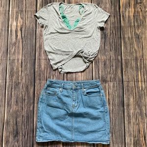 Pacsun Me To We Gray Ribbed T-Shirt